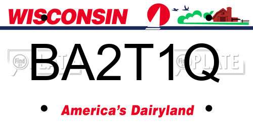 BA2T1Q Wisconsin License Plate