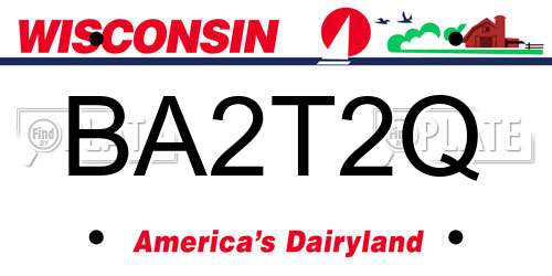 BA2T2Q Wisconsin License Plate