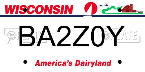 BA2Z0Y Wisconsin License Plate