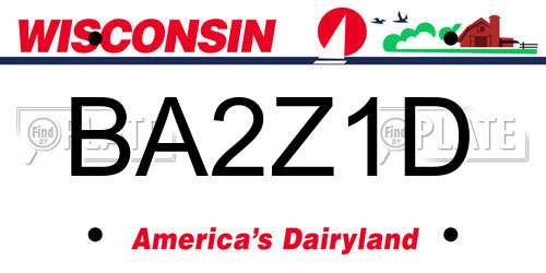 BA2Z1D Wisconsin License Plate