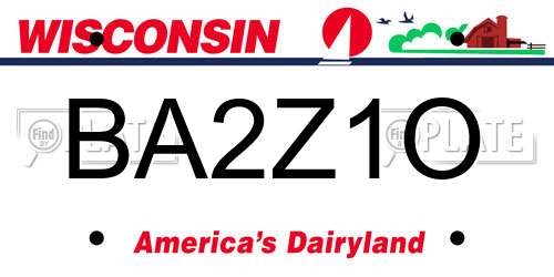 BA2Z1O Wisconsin License Plate