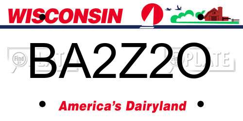 BA2Z2O Wisconsin License Plate