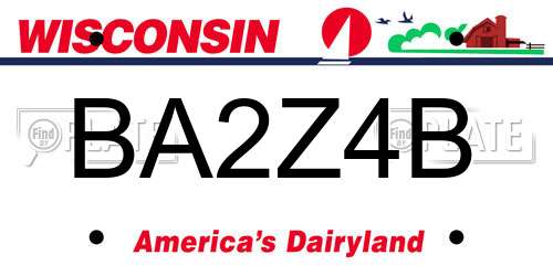 BA2Z4B Wisconsin License Plate