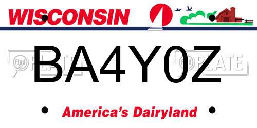BA4Y0Z Wisconsin License Plate