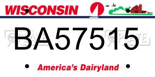BA57515 Wisconsin License Plate