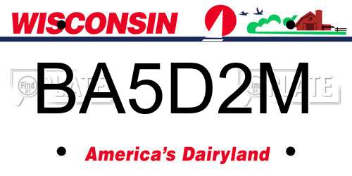BA5D2M Wisconsin License Plate