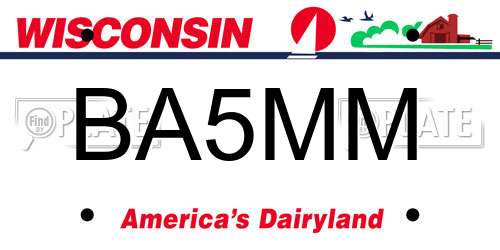 BA5MM Wisconsin License Plate