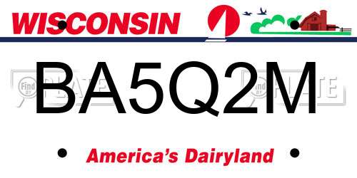 BA5Q2M Wisconsin License Plate