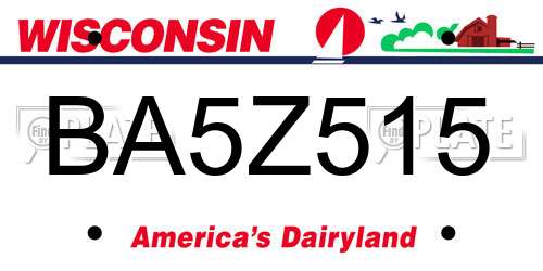 BA5Z515 Wisconsin License Plate