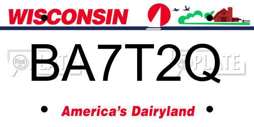 BA7T2Q Wisconsin License Plate