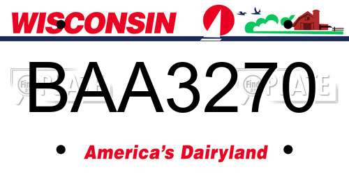BAA3270 Wisconsin License Plate
