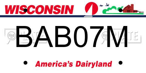 BAB07M Wisconsin License Plate