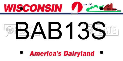 BAB13S Wisconsin License Plate