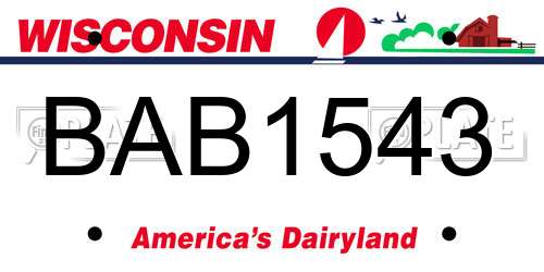 BAB1543 Wisconsin License Plate