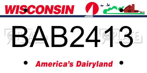 BAB2413 Wisconsin License Plate