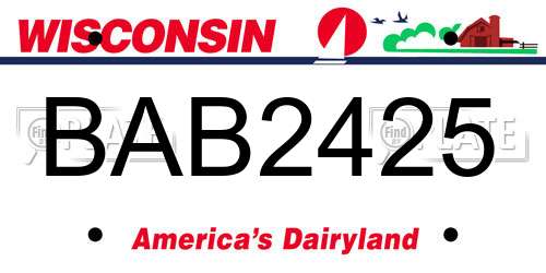 BAB2425 Wisconsin License Plate