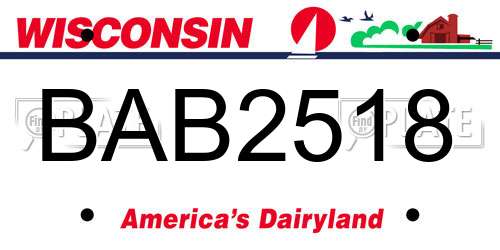 BAB2518 Wisconsin License Plate