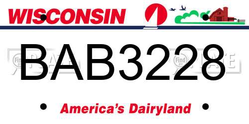 BAB3228 Wisconsin License Plate