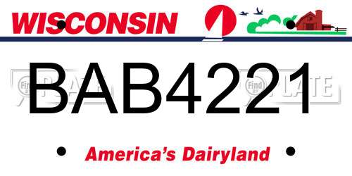 BAB4221 Wisconsin License Plate