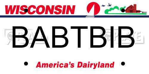 BABTBIB Wisconsin License Plate