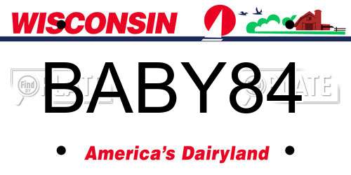 BABY84 Wisconsin License Plate