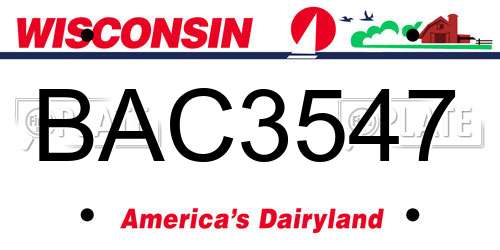 BAC3547 Wisconsin License Plate