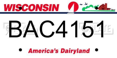 BAC4151 Wisconsin License Plate