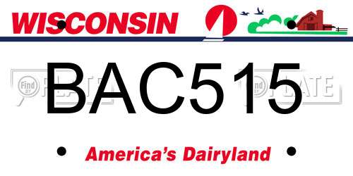 BAC515 Wisconsin License Plate