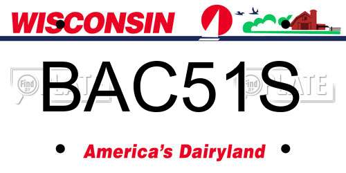 BAC51S Wisconsin License Plate
