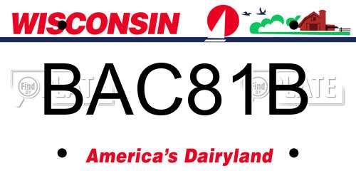 BAC81B Wisconsin License Plate