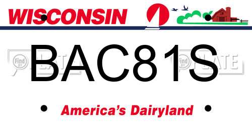 BAC81S Wisconsin License Plate