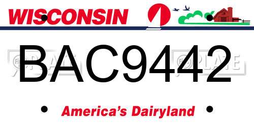BAC9442 Wisconsin License Plate