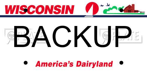 BACKUP Wisconsin License Plate