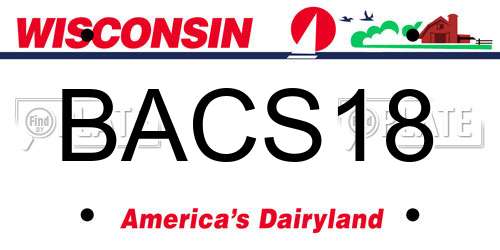 BACS18 Wisconsin License Plate