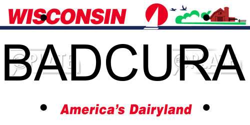 BADCURA Wisconsin License Plate