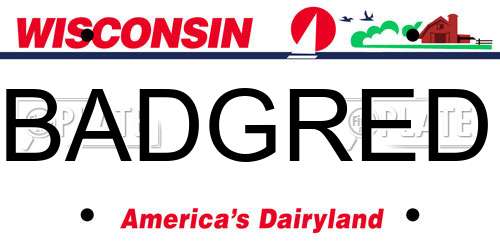 BADGRED Wisconsin License Plate