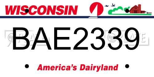 BAE2339 Wisconsin License Plate
