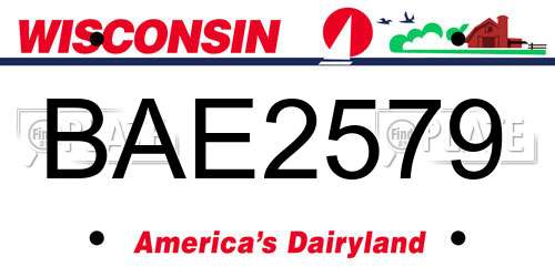 BAE2579 Wisconsin License Plate