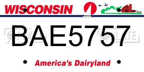 BAE5757 Wisconsin License Plate