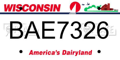 BAE7326 Wisconsin License Plate