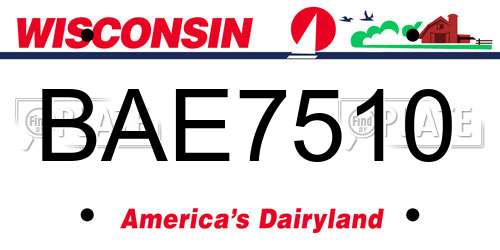 BAE7510 Wisconsin License Plate