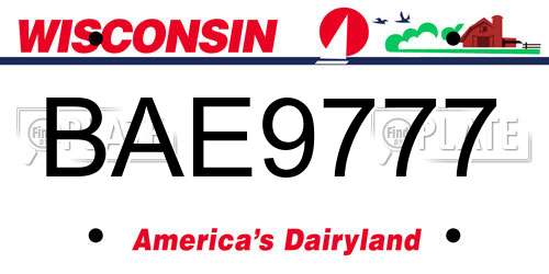 BAE9777 Wisconsin License Plate