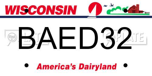 BAED32 Wisconsin License Plate