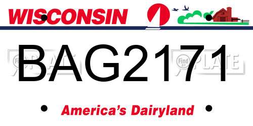 BAG2171 Wisconsin License Plate