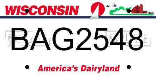 BAG2548 Wisconsin License Plate