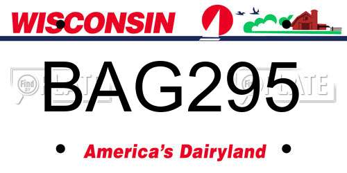 BAG295 Wisconsin License Plate