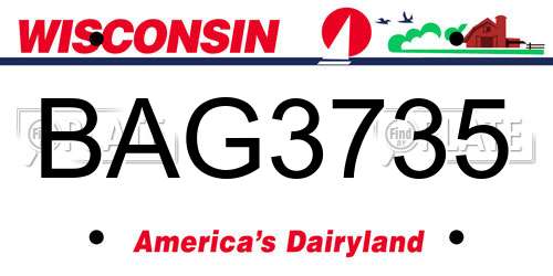 BAG3735 Wisconsin License Plate