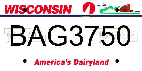 BAG3750 Wisconsin License Plate