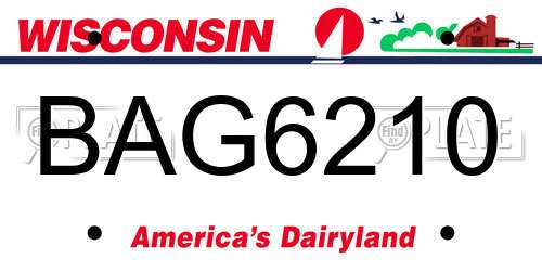 BAG6210 Wisconsin License Plate
