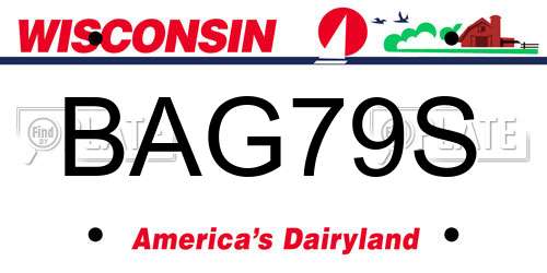 BAG79S Wisconsin License Plate